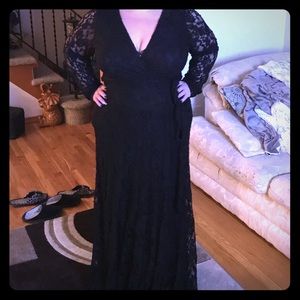 Chic & Curvy Lace Feux Wrap dress